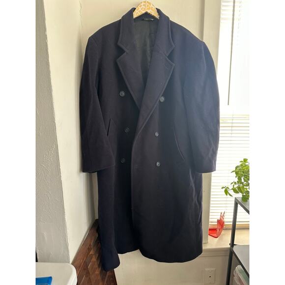 Mario Valente Men's Navy Made in Italy Wool Cashmere CoatSize 42R